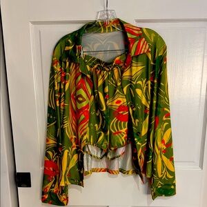 Tropical Green and Red Women's set with short pants